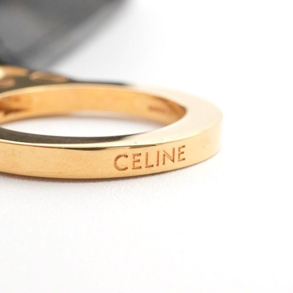 Celine Charm Brown Gold Triomphe Canvas Logo Micro Vertical Cabas - Picture 7 of 8
